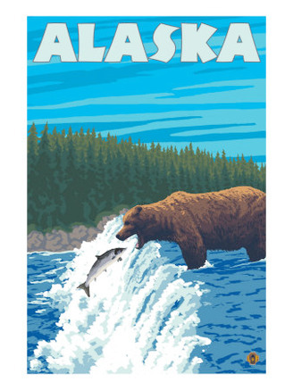 Alaska Bear Fishing for Salmon