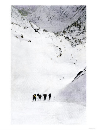 Prospectors Nearing Summit of the Chilkoot Pass during the Alaska Gold Rush, c.1897