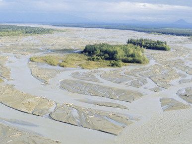 Delta Sandbanks and Braided Channels, Delta River, Alaska, USA