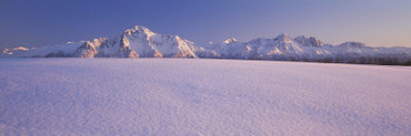 Snow Covered Landscape, Chugach Mountains, Alaska, USA
