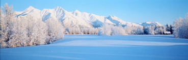 Chugach Mountains in Winter, Alaska, USA