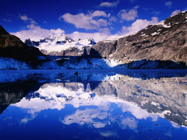 John Hopkins Glacier Mirrored in the Waters of Glacier Bay, Alaska, USA