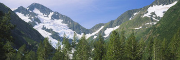 Snow on Mountains, Portage Glacier, Alaska, USA