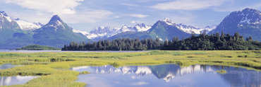 Mountains Around a Lake, Flat Valdez, Alaska, USA
