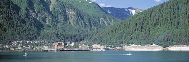 Port Town in the Mountains, Juneau, Alaska, USA