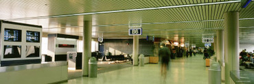 Group of People Walking in the Corridor of an Airport, Anchorage, Alaska, USA