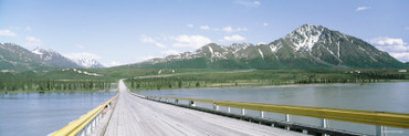 Wooden Bridge over a River, Nenana River, Alaska, USA