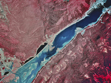 Satellite Image of Gastineau Channel and Juneau, Alaska