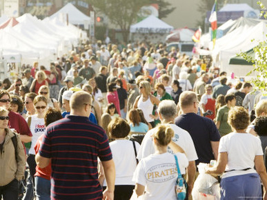 Crowded Aisle at the Weekend Market and Festival, Anchorage, Alaska