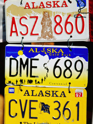 Number Plates for Sale at Antique Store, Anchorage, Alaska
