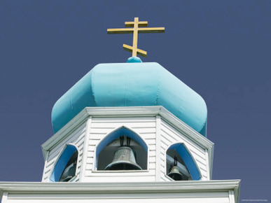 Tower of Russian Orthodox Church, Kodiak Island, Alaska